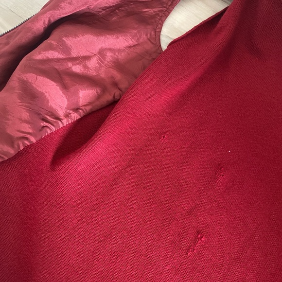 Red Leather Wool Vest - Picture 3 of 4